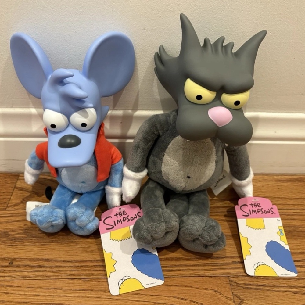 2025 Jakks Pacific The Simpsons ITCHY & SCRATCHY Plush Doll *Lot Of 2* Brand New
